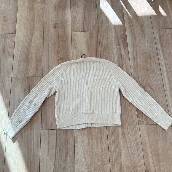 H&M Cream V-Neck Bejeweled Button-Up Cardigan SIZE SMALL - Picture 4 of 4